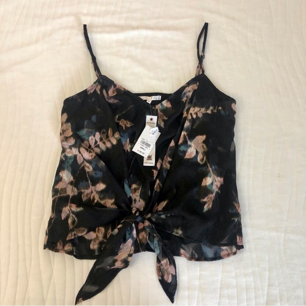 NWT Willow & Clay Black Floral Tank Top - Picture 9 of 16